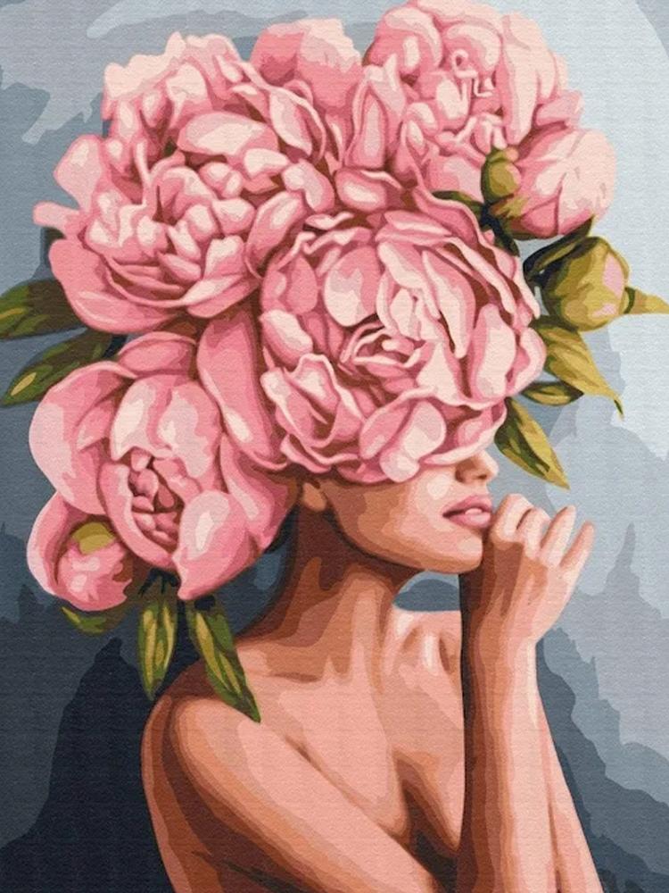 5D DIYDiamond Painting Женская картина Цветок Полный квадратный круглый бриллиант Вышитый портрет Мозаика Цветок Украшение для дома