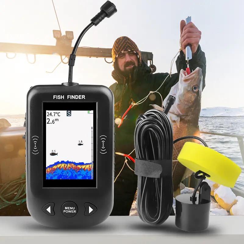 Fish Finders 45 Degrees 100M Portable Sonar for Fishing Echo Sounder Alarm Transducer Lake Sea Fishing Tackle Accessories