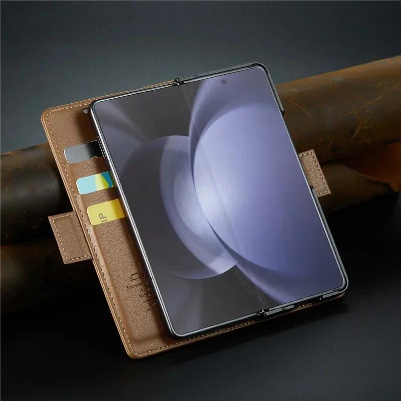 Роскошный магнитный кожаный чехол-кошелек для Samsung Galaxy Z Fold 7 6 5 Ударопрочный карман-держатель для карт для Galaxy Z Fold6