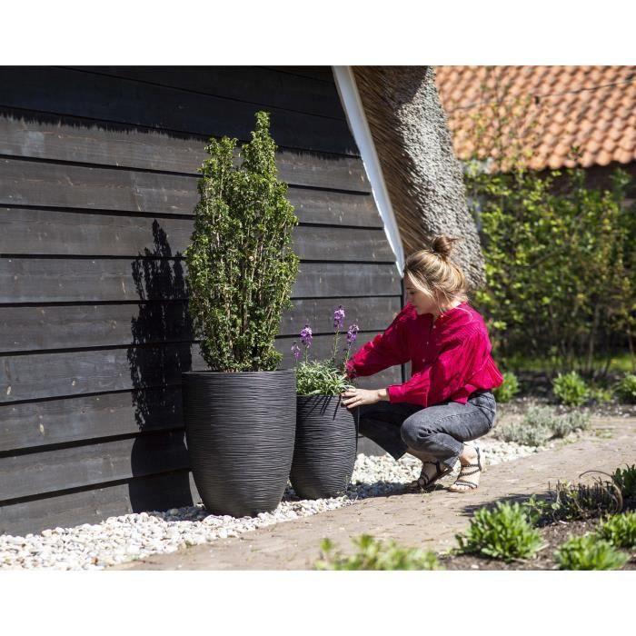 CAPI EUROPE Vase élégant bas RIB NL - 46x58 cm - Noir
