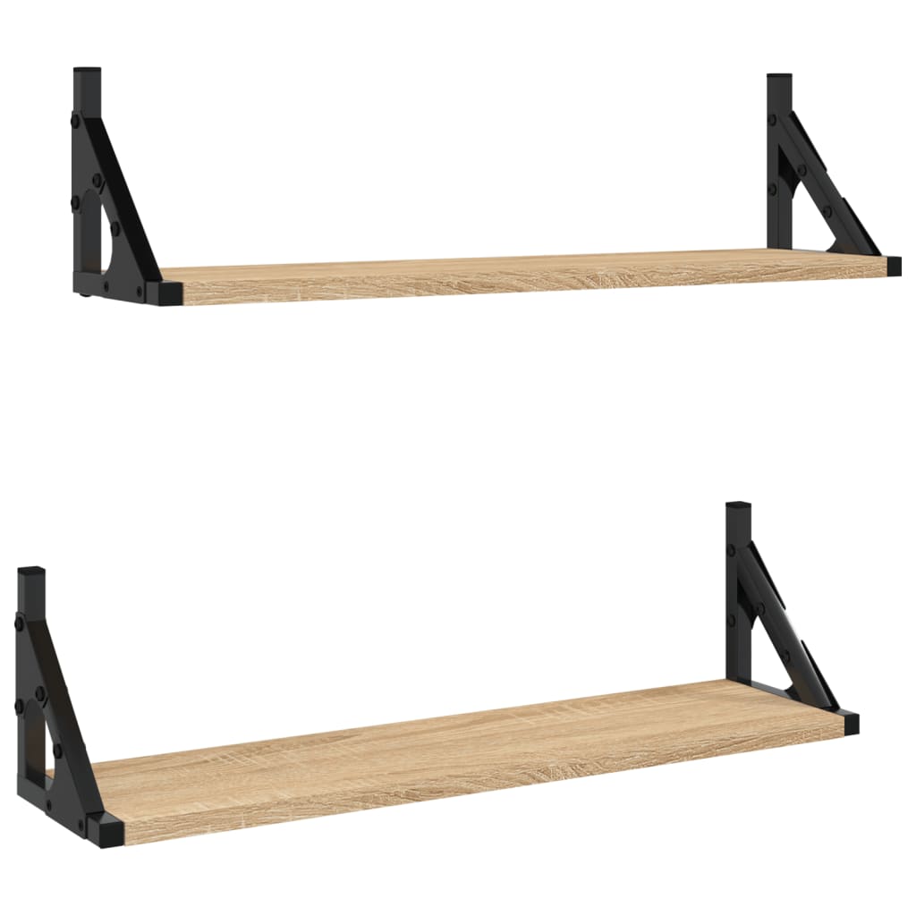 Wall Shelves 2 pcs Sonoma Oak 60 x 15 x 15.5 cm