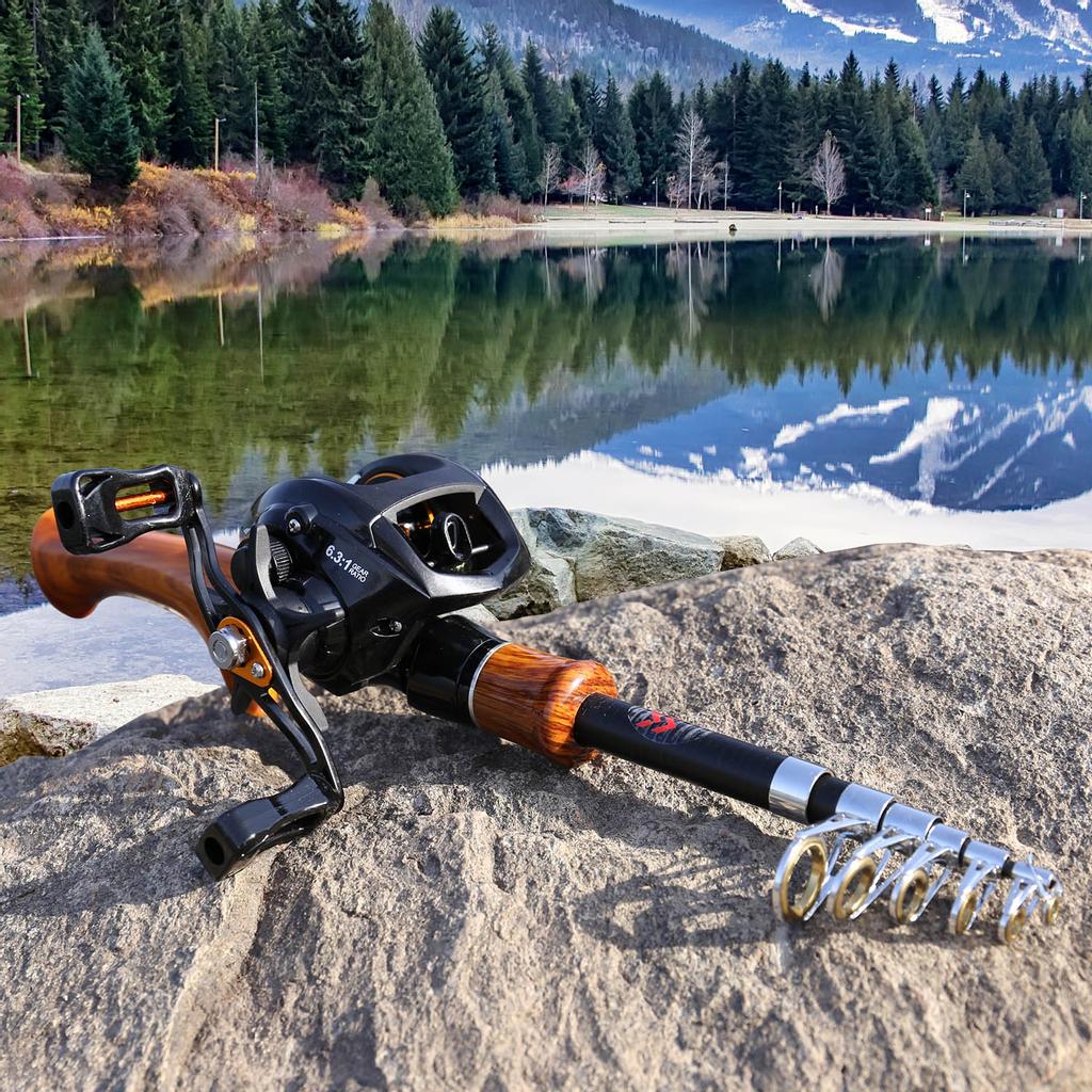 SOUGAYILANG Рыболовный набор, спиннинг, литейная удочка с спиннинговой катушкой, катушка для приманки, полный набор, сумка-переноска, приманка для лески