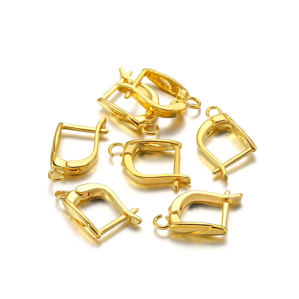 6-12 шт./лот, латунные французские серьги, крючки, зажимы, рычаг, задняя застежка с открытой петлей для изготовления ювелирных изделий своими руками, фурнитура, аксессуары