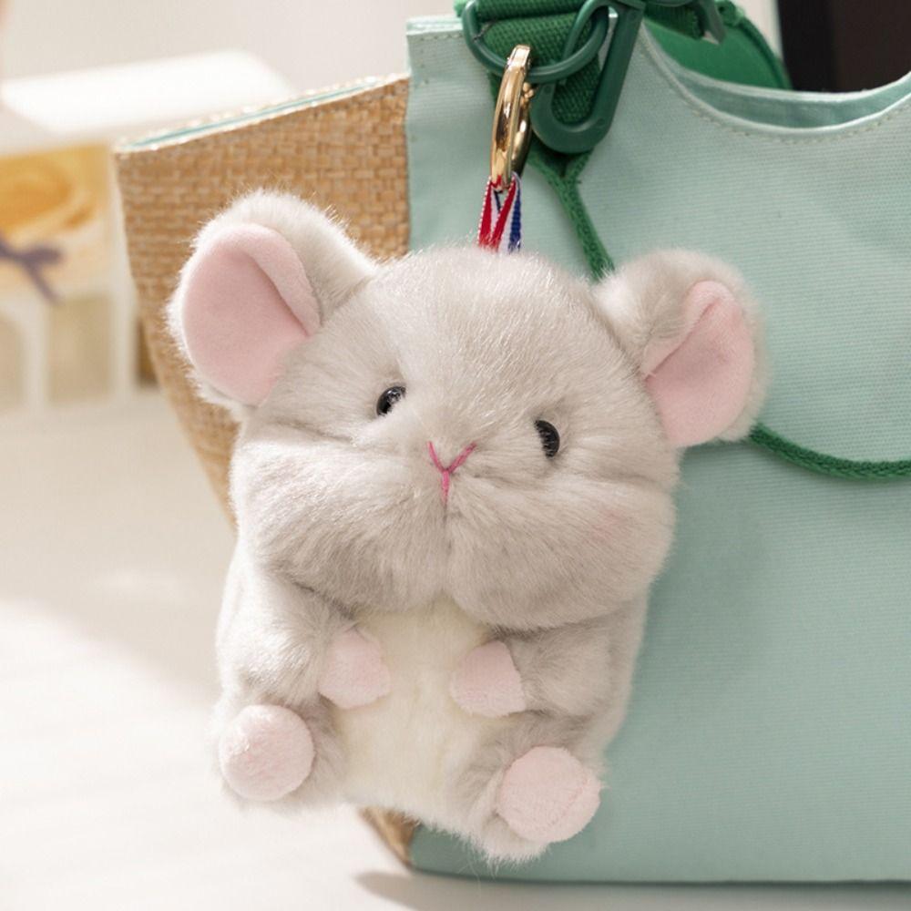 Hamster Pig Cow Plush Keychain Elephant Pig Rabbit Doll Plush Keyring Schoolbag Ornaments