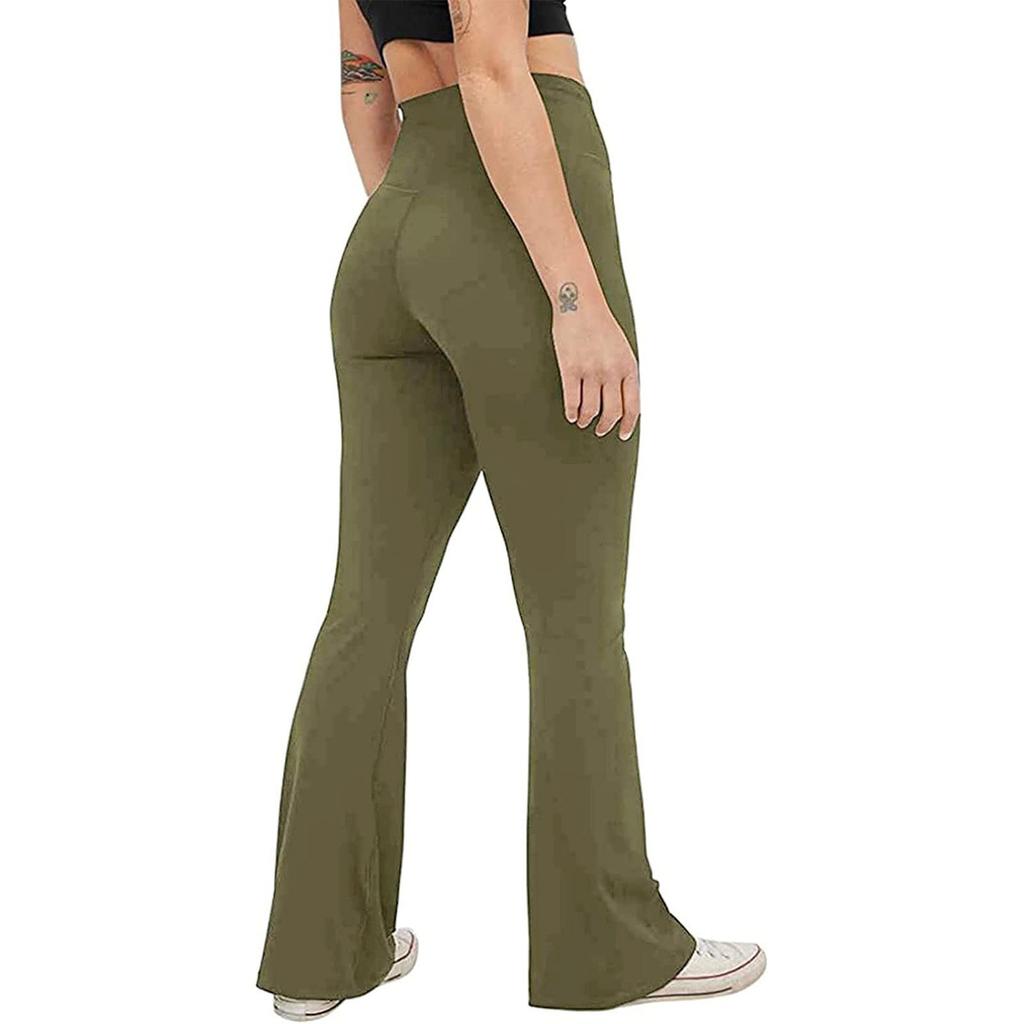 Модные женские сексуальные брюки для йоги с высокой талией и широкими штанинами, однотонные штаны для йоги