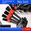 5-Piece Car Wash Brush Set for Cleaning Air Outlet, Grille, Wheel - Car Detailing Supplies