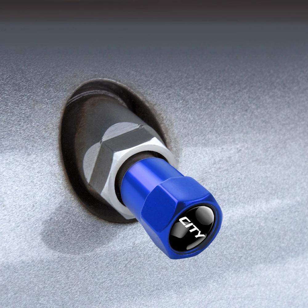 SAK1 4pcs Car Metal Badge Wheel Tire Valve Caps Stem Cover For Honda Prelude Mugen Power XR-V Jazz Fit Avancier Crv Accord Pilot City