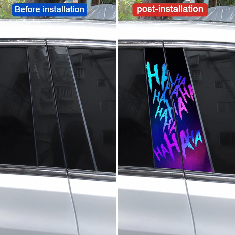 2 шт. Наклейки на машину HaHaHa Декаль на стойку B автомобиля Декоративные наклейки на стойки дверей автомобиля своими руками Веселые и забавные для всех стоек дверей автомобиля