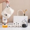 ZZ Panda Cultural Mutton Fat Jade Porcelain Travel Tea Set