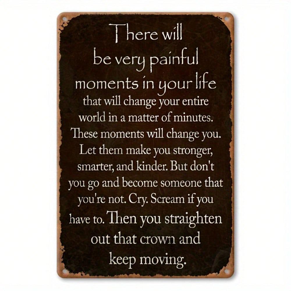 Iron Wall Art Vintage Sign Motivational Metal Plaque 8x12 Inch Waterproof Pre Drilled Holes