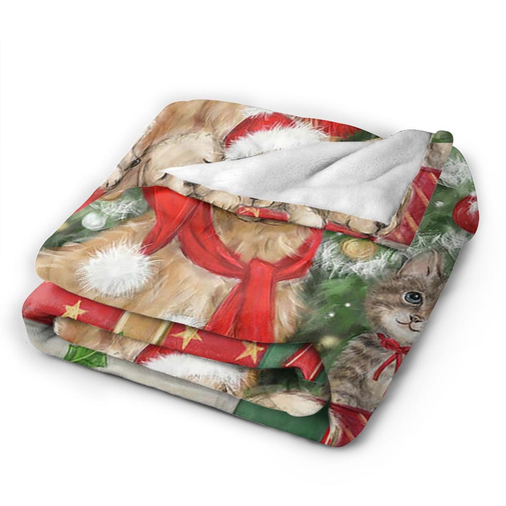 Рождественский плед для собаки и кошки флисовый весенне-осенний нордический с надписью "Счастливого Рождества" и "С Новым годом" тонкий плед для дома офиса покрывало