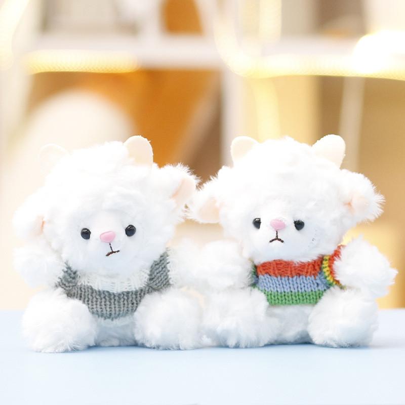 Wear Sweater Sheep Plush Keychain With Soft Short Pile For Girls Bag Decor And Gift