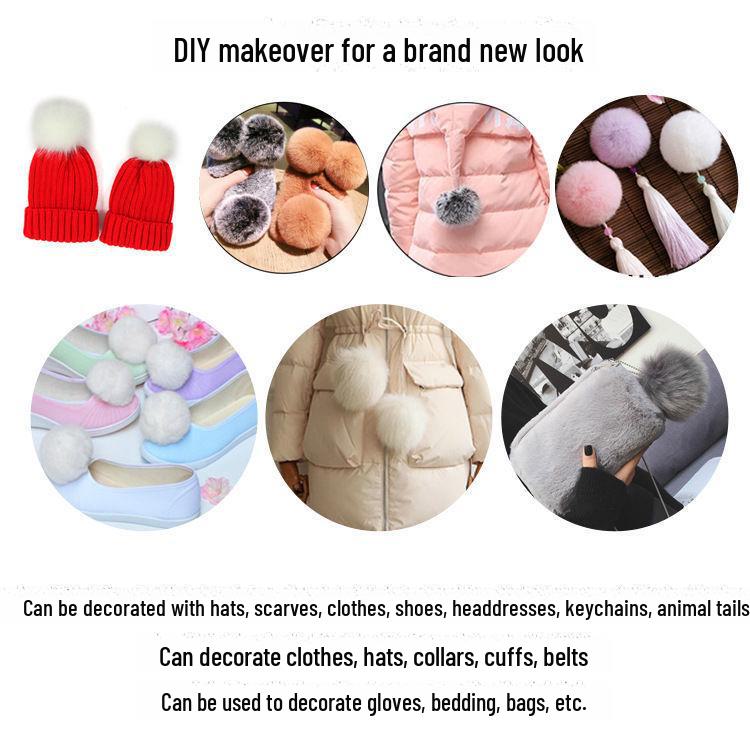 Помпоны из меха кролика Рекс для украшений, одежды, обуви, головных уборов, брелоков и сумок