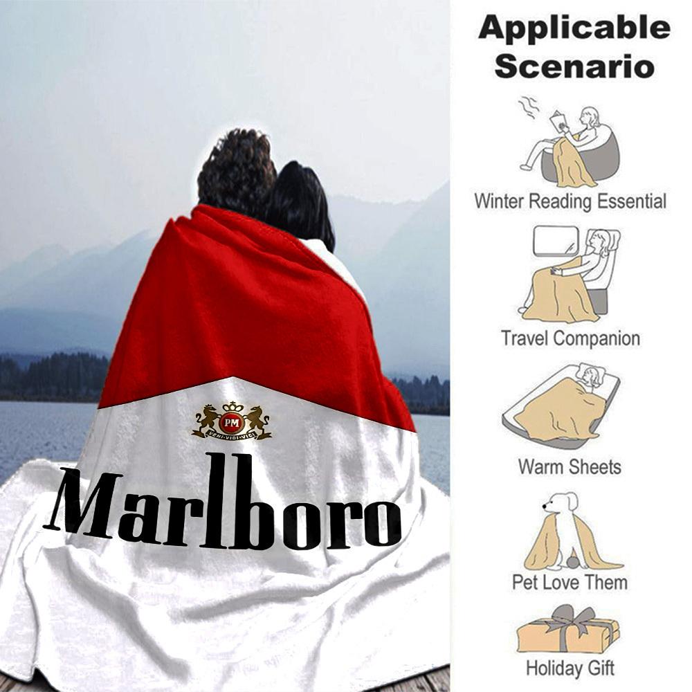 1 шт. Мягкий фланелевый плед Marlboro PM для дома, офиса, улицы. Всесезонный. Прочный комфорт. Мягкий теплый плед для дома, путешествий. Всесезонный.