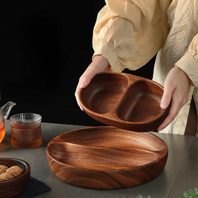 Деревянная тарелка для сухофруктов для ресторанной кухни, разделенные тарелки для закусок в японском стиле, тарелка для фруктовых закусок, миска из цельного дерева, ящик для хранения орехов
