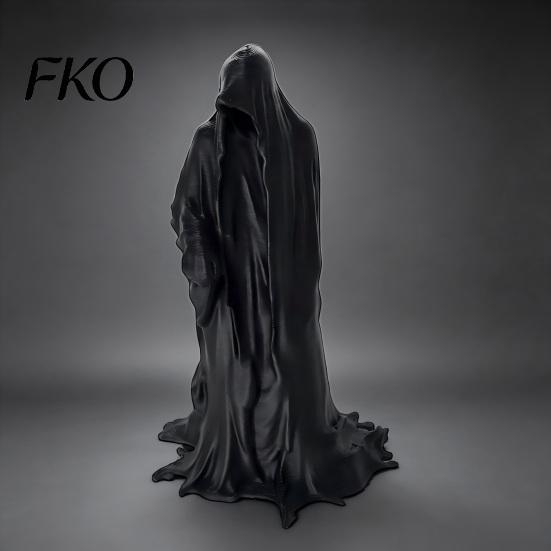 Dark Gothic Ornament 3D Printed Faceless Statue, Mysterious Hooded Figurine, Minimalist Art Sculpture for Desk Style Statue Bookshelf,