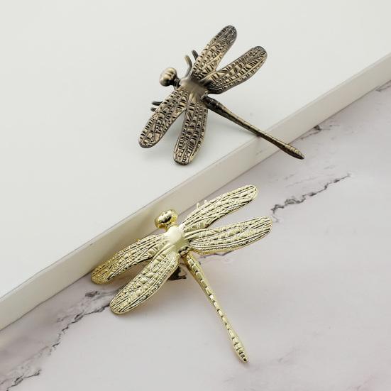 Ручка для шкафа в виде стрекозы из цинкового сплава, винтажная ручка для ящика шкафа-купе, металлическая ручка для двери шкафа, офисное украшение для кухни