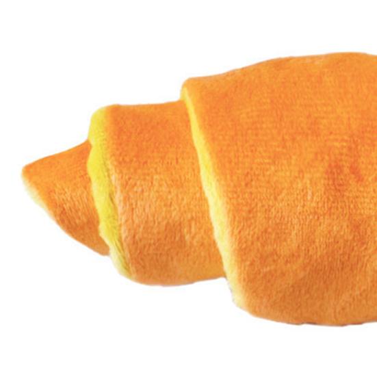 Pet Toy Simulated Croissant Shape Bite-Resistant Plush Chew Toy with Built-in Sound Paper Relieves Boredom Simulation Modeling Teeth Cleaning
