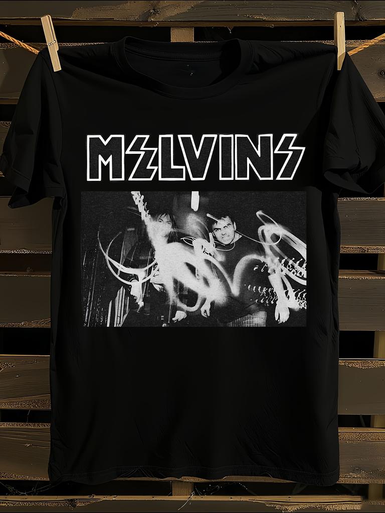 Vintage Melvins Promo Concert T-Shirt Mens Tshirt Womens Tshirts with Letters Print Short Sleeves T-Shirt Casual Street Tee Shirt Top
