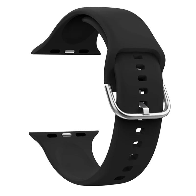 Ремешок Для Apple Watch Ремешок 44мм 45мм 49мм 42мм 41мм 40мм Аксессуары Силиконовый Браслет Correa iWatch Серия 8 9 Ultra SE 6 7 5 4