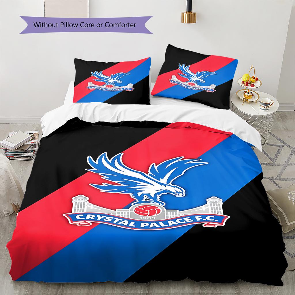 Crystal Palace Football Club Pattern Bedding,Quilt Set Quilt Cover Pillowcase Home Birthday Gift (1 * duvet cover + 2 * pillowcase, without core)