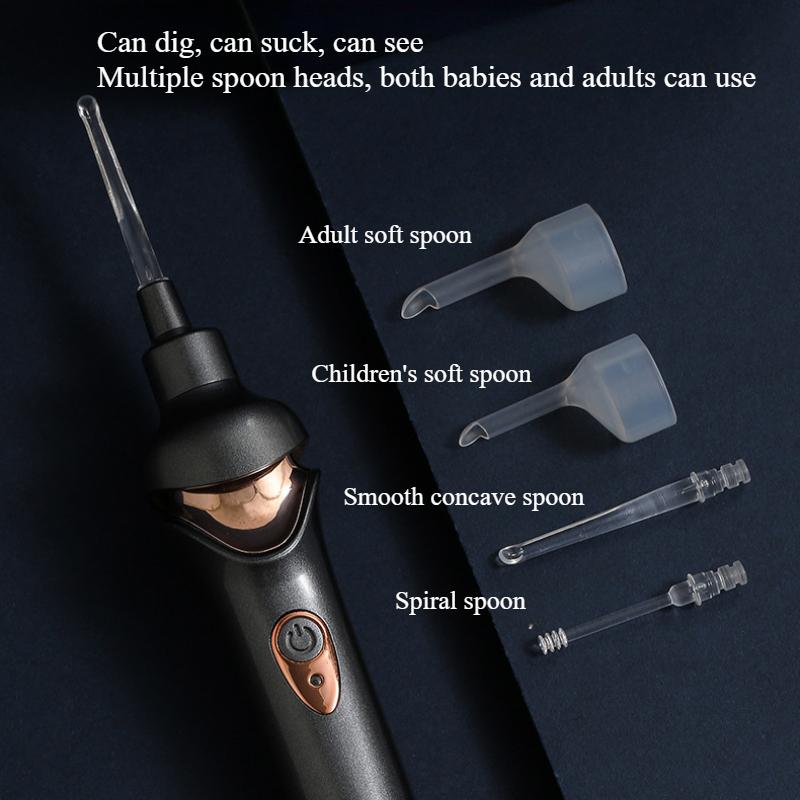 Electric Ear Wax Vacuum Cleaner Adult Ear Scoop Children's Visible Luminous Earwax Cleaner