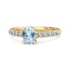 Blue Topaz Pavé Band Classic Statement Ring - Sterling Silver Gold Vermeil