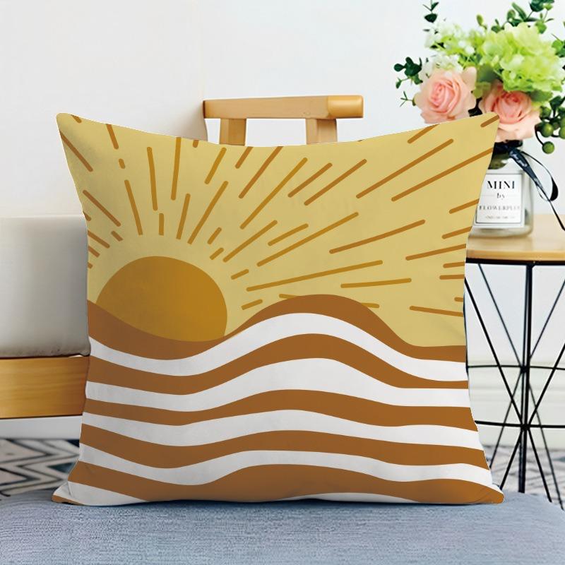 Morandi Simple Printed Decorative Pillowcase Bedroom Living Room Square Cushion Pillow Case