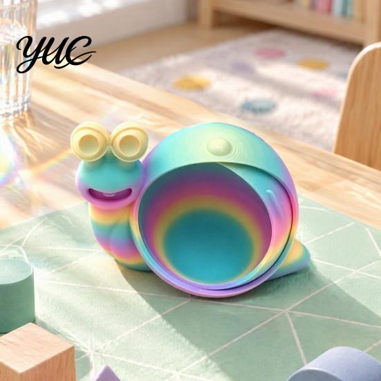 Decorative Desk Accessory 3D Printed Colorful Snail Storage Bowl for Small Items, Creative Desktop Organizer Items with Hollow Spiral Shell, Portable