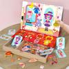 Magnetic Wooden Dress-Up Puzzle Drawing Board for Kids