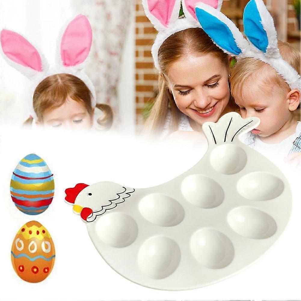 Deviled Egg Platter Tray Rooster Shape Easter Egg Tray Large Capacity