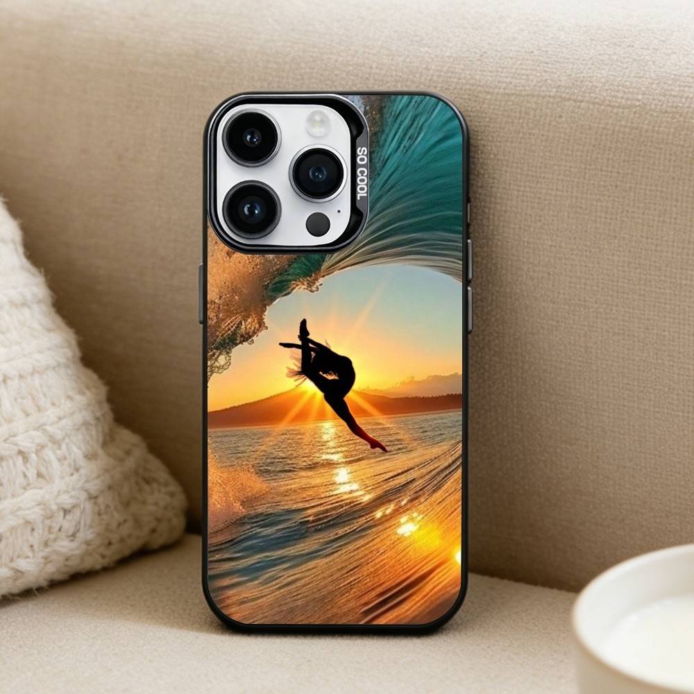 Чехол для телефона GYM Girl Gymnastic для iPhone 16,15,14,13,12,17,Pro,MAX Черный Матовый Ударопрочный Чехол
