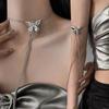 New Exquisite Shiny Butterfly Sweater Necklace Trendy Charm Chain Tassel Clavicle Choker Necklace Women Collar Jewelry for Ladies Gift