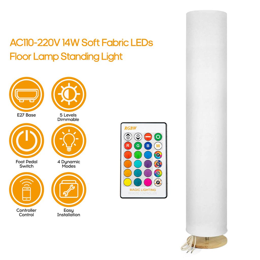 AC110-220V 14W Soft Fabric LEDs Floor Lamp Standing Light E27 Base Socket Holder Foot Pedal Switch