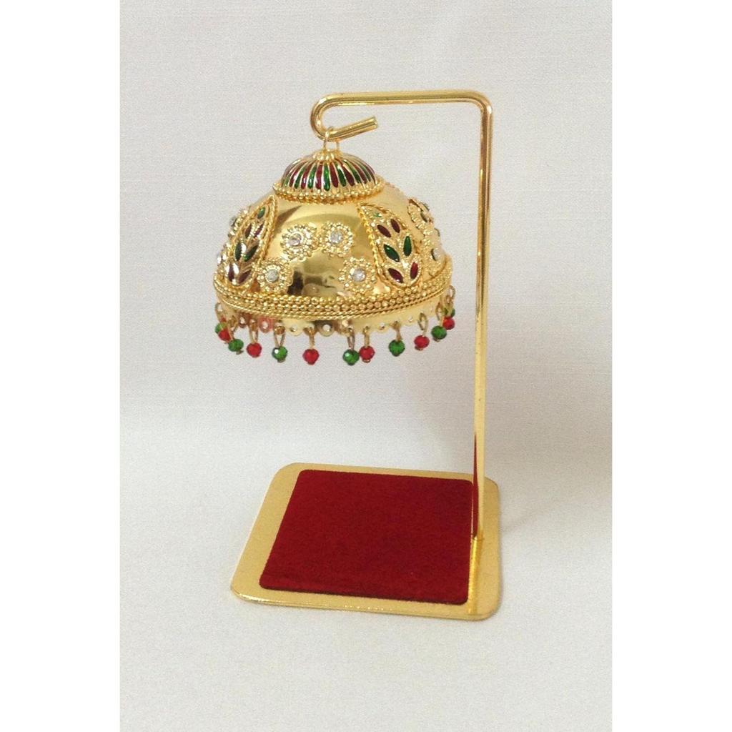 Metal Umbrella Chhatra for God Idol, Car Dashboard/Office Desk/Table/Home Decor Showpiece, Chatri Aasan for God