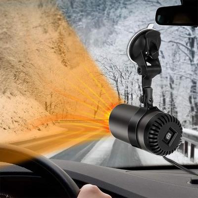 12V Портативный автомобильный обогреватель и охлаждение Включается в прикуриватель, Размораживатель для обогрева лобового стекла автомобиля Быстрый нагрев Разморозка Размораживатель с присоской