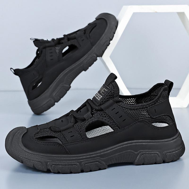 Sandals Men's New Breathable Hollow Men's Shoes Lightweight Beach Shoes Outdoor Sports Shoes Men's Shallow Single Shoes