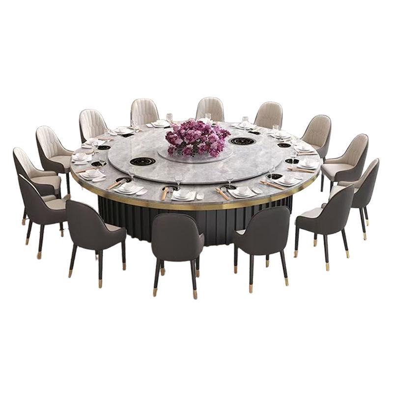 Electric Round Dining Table with 20 Induction Cookers - Perfect for Restaurants, Private Rooms, and Home Hot Pot.
