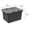 12 Gallon Industrial Tote Heavy Duty Hinged Lid Storage Container Stackable with Handles Zip Tie Access Garage Basement
