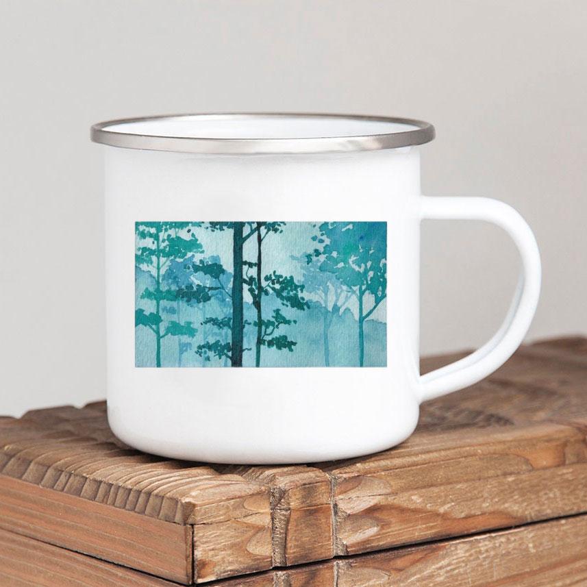 Эмалированная кружка для кофе Forest Camp Adventure Together Camping Cup Идея подарка для Camper Campfire Кружки для походов на открытом воздухе Фестиваль путешествий