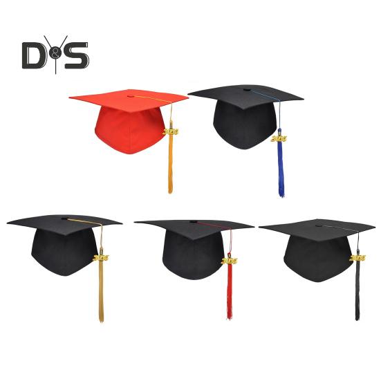 Кепка для выпускников для взрослых, кепка бакалавра, регулируемый размер, эластичный ремешок, плоский верх, эластичный ремешок, кепка с кисточками, штамп 2025 г.