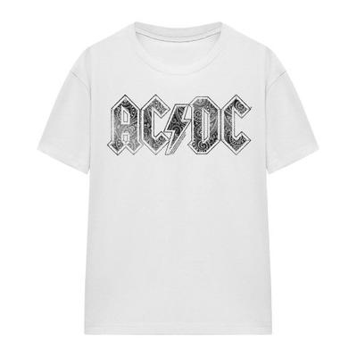AC/DC Унисекс футболка с логотипом пейсли для взрослых
