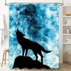 Stylish Shower Curtain Blue Galaxy Wolf Design for Bathrooms Decorate Your Space with Magic