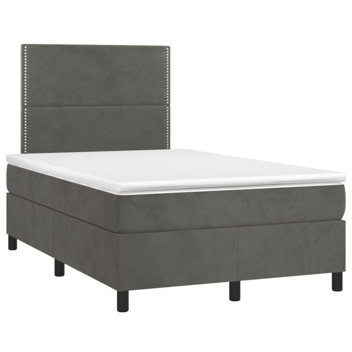 Maison Exclusive - Sommier à lattes de lit matelas et LED Gris foncé 120x200 cm