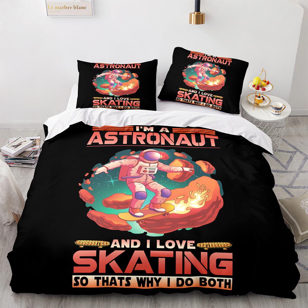 Комплект постельного белья 3D Space Series, пуховое одеяло и наволочка с космонавтом, 2/3 предмета, мягкое и быстросохнущее украшение для дома для детских комнат
