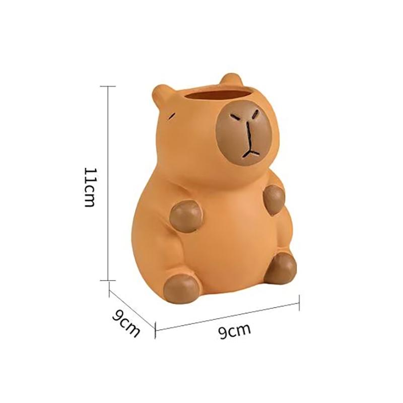 Cartoon Capybara Pen Holder Tabletop Storage Interesting Capybara Pencil Storage Box Multi-Functional Cosmetic Organizer