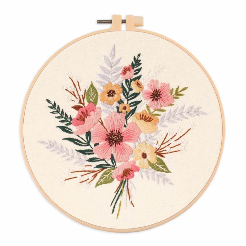 Colorful Flower Embroidery Kit DIY Embroidery Set Home Decor Cross Stitch Set Adults