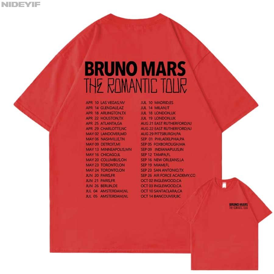 Футболка Bruno Mars The RoUnisextic Tour для унисекс женщин Хип-хоп Уличная одежда Оверсайз Топы 100% Хлопок Футболка BM3