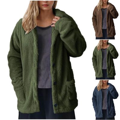 Женское модное однотонное пальто с длинными рукавами, свободная куртка