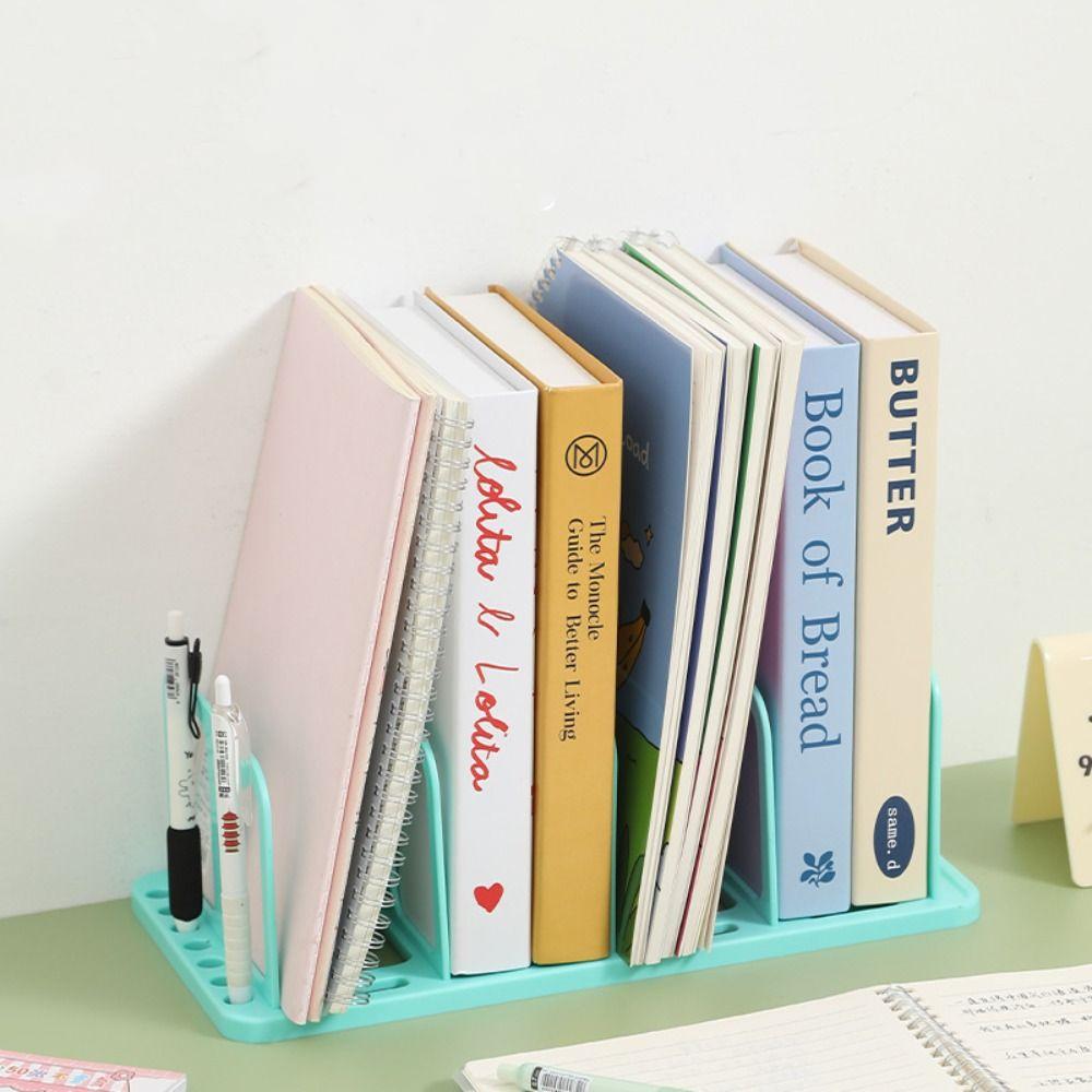 Display Desktop Bookends Plastic Divider Book Stand Detachable Desk Bookshelf  Bookshelf